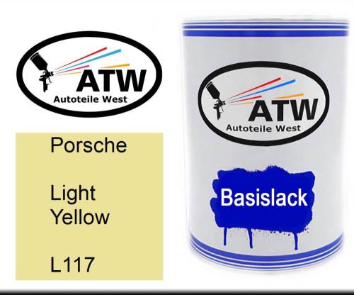 Porsche, Light Yellow, L117: 500ml Lackdose, von ATW Autoteile West.